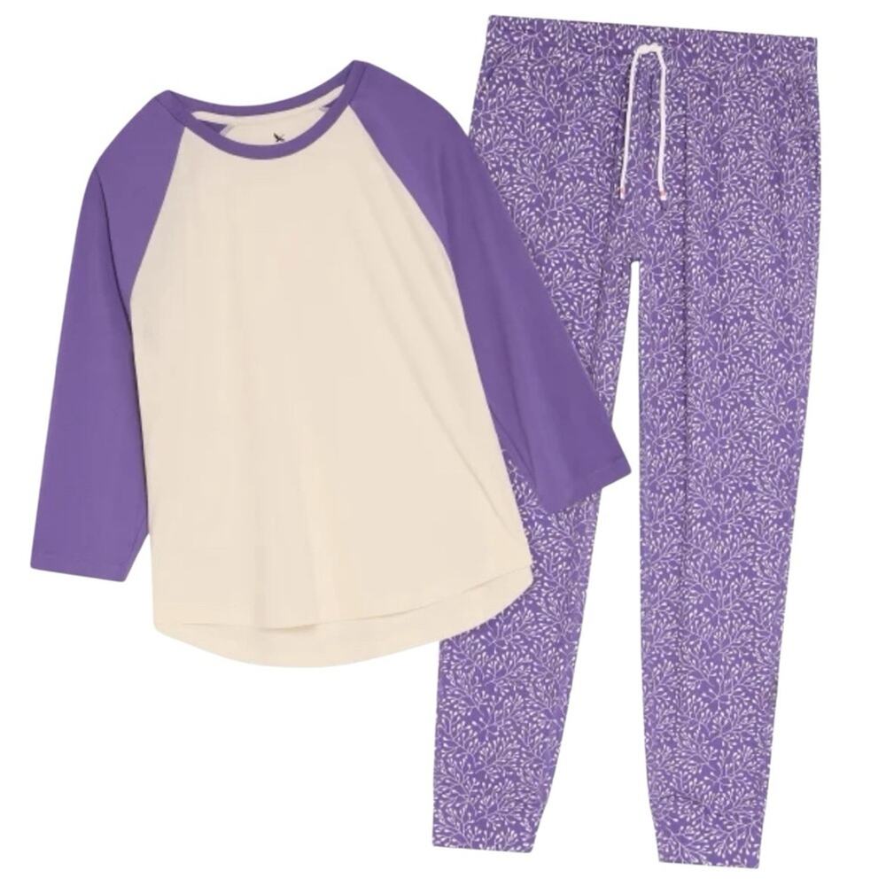 Eddie Bauer Women's Pajamas Sleepwear Purple and Cream Set Size 3X NWT